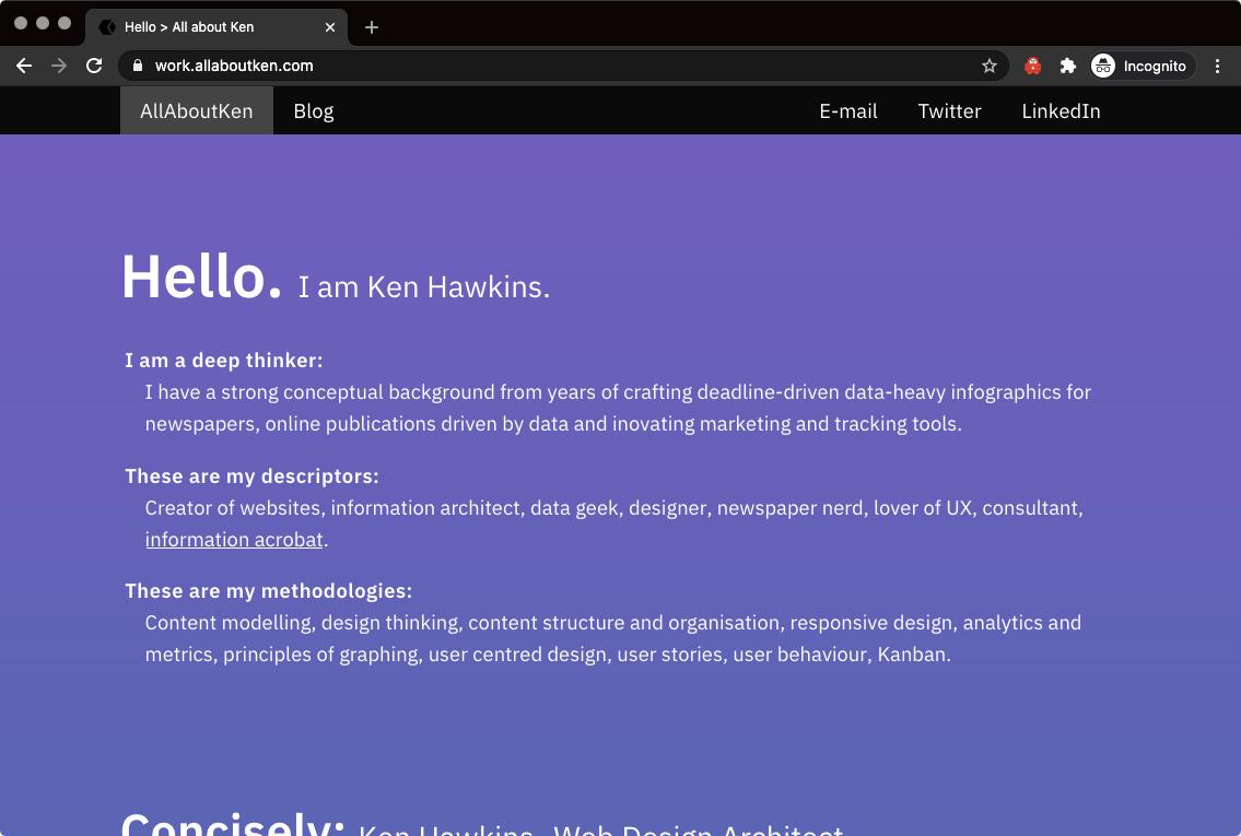 It felt good to snapshot the look of the site back in late 2017