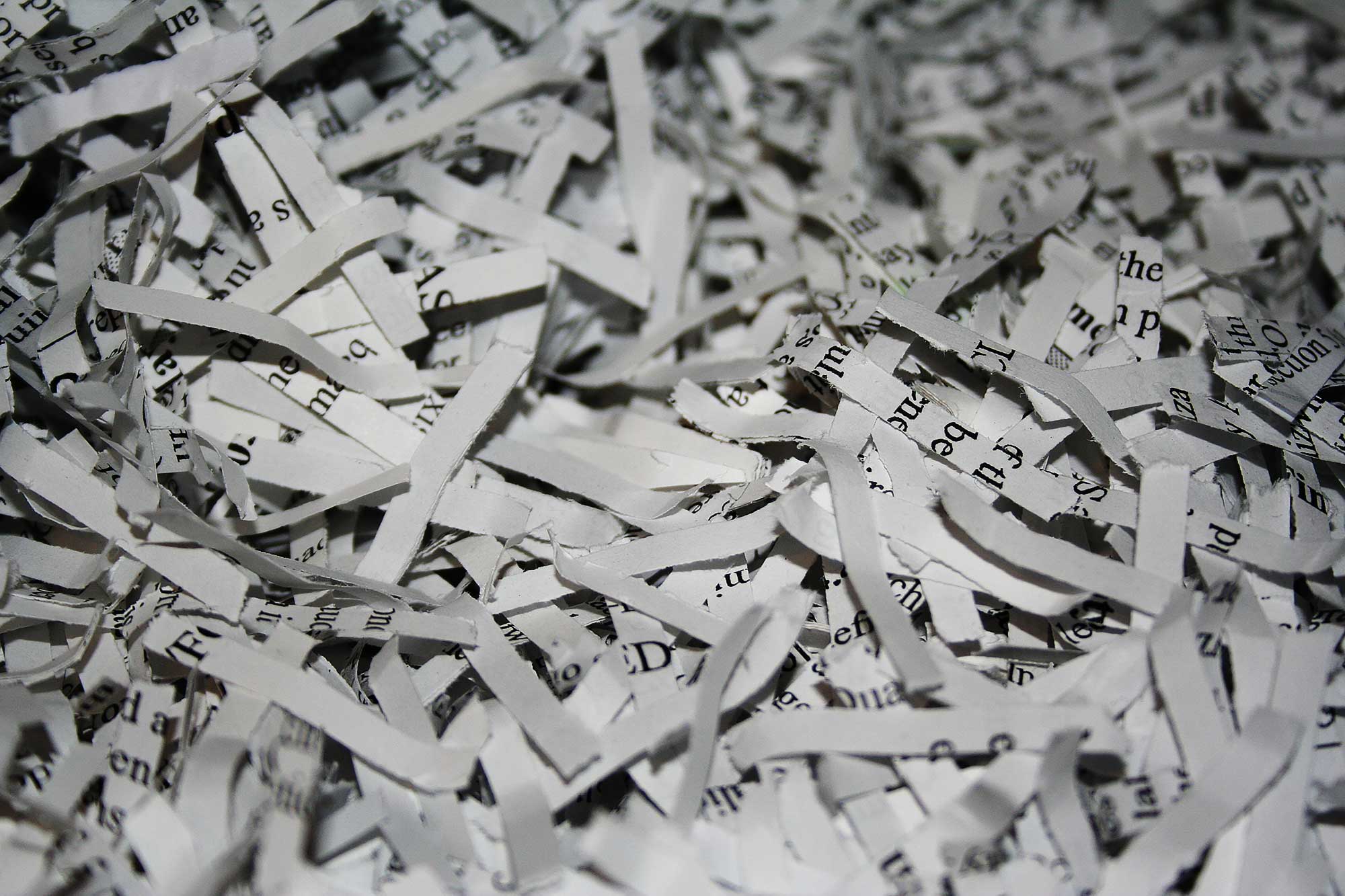 Shredded paper pile