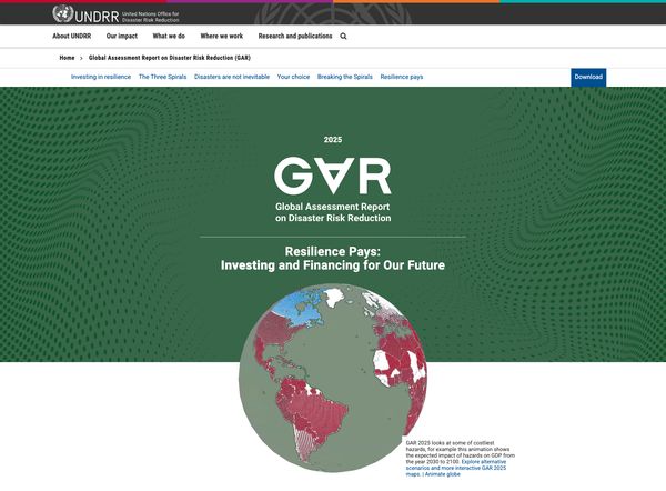 GAR 2025 landing page with outcomes‑first headline and interactive elements.