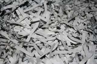 Shredded paper pile